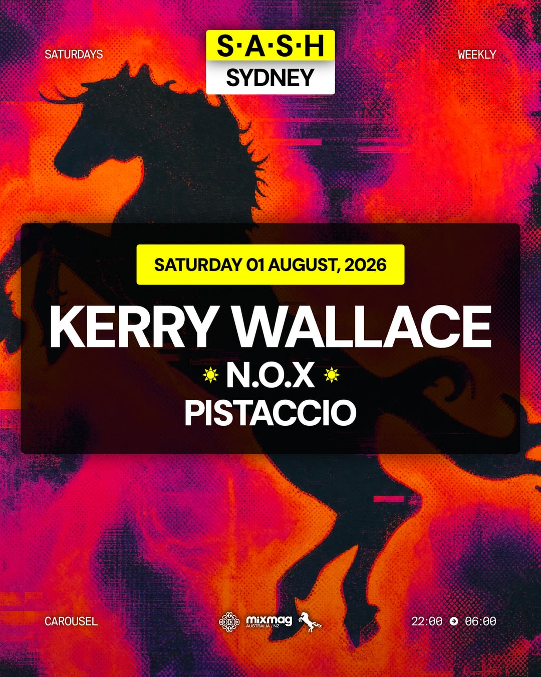 ★ S.A.S.H Sydney ★ Kerry Wallace ★ Saturday 1st August ★