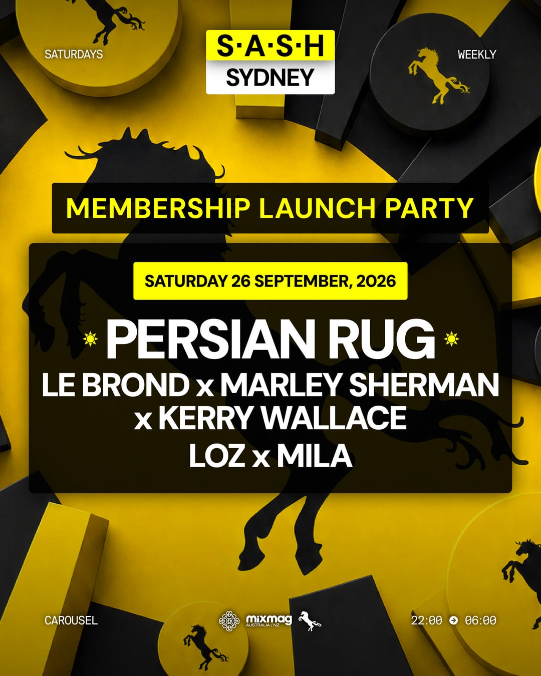 ★ S.A.S.H Sydney ★ Membership Launch Party ★ Saturday 26th September ★