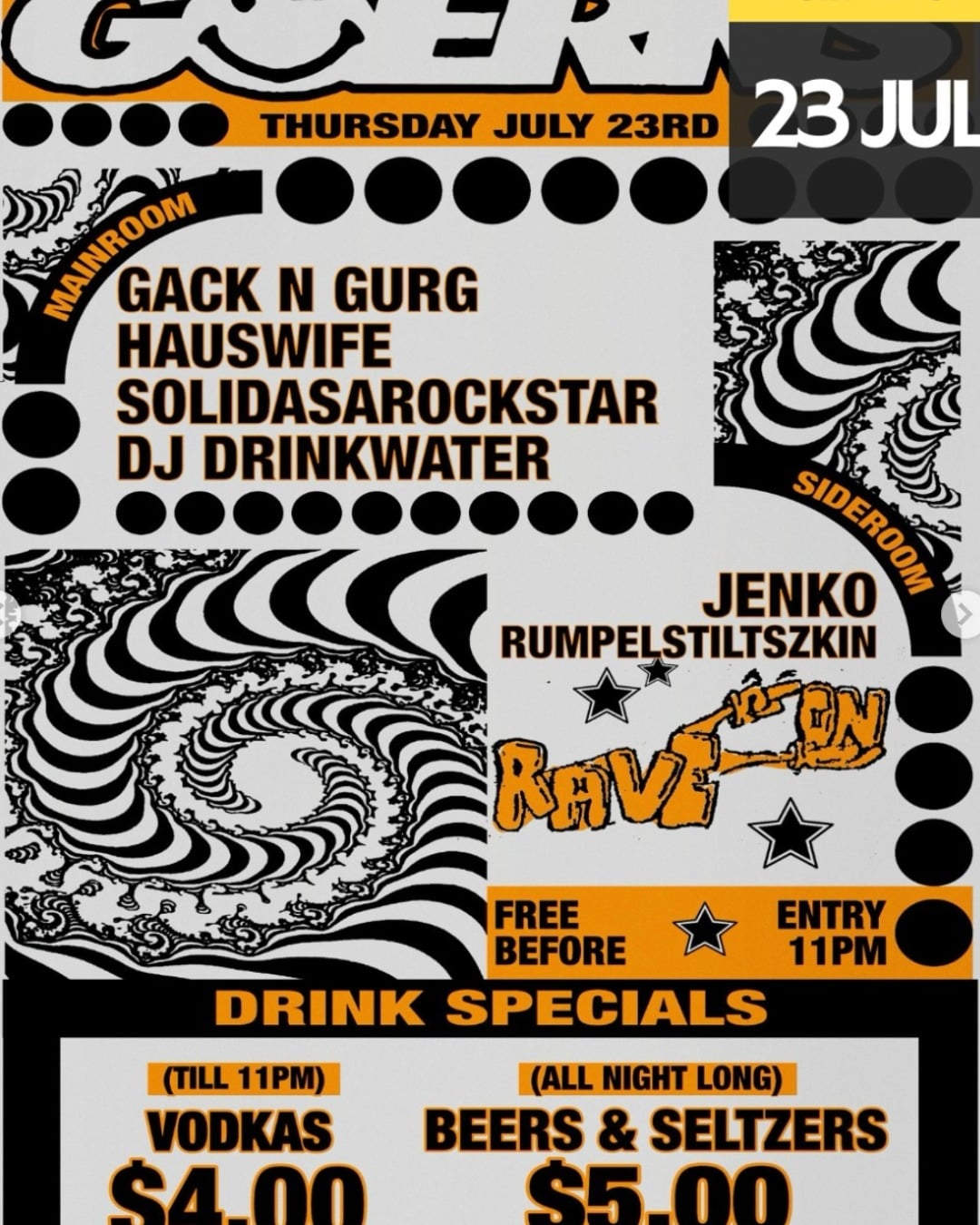 FREE ENTRY BEFORE 11PM - GUERNS THURS