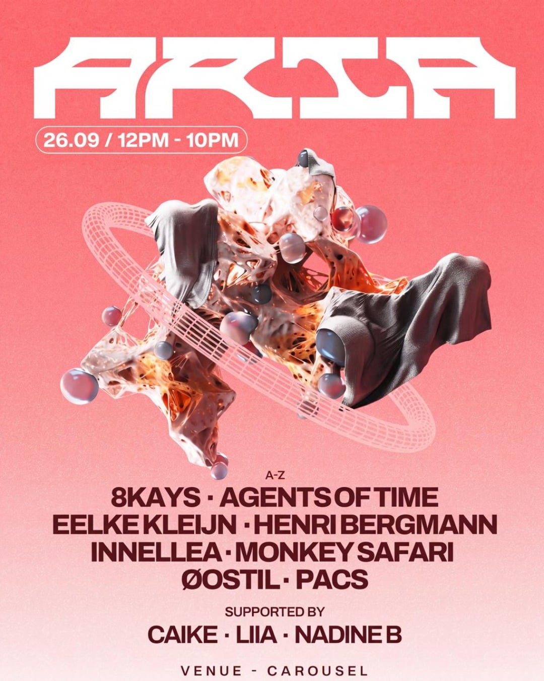 Aria Presents: Innellea, Agents of Time, Eelke Kleijn, 8KAYS, Henri Bergmann, Monkey Safari & more. (26.09.26) 